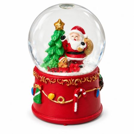 Christmas Snow Globe Santa With Tree H. 10 x Diam. 6.5 cm