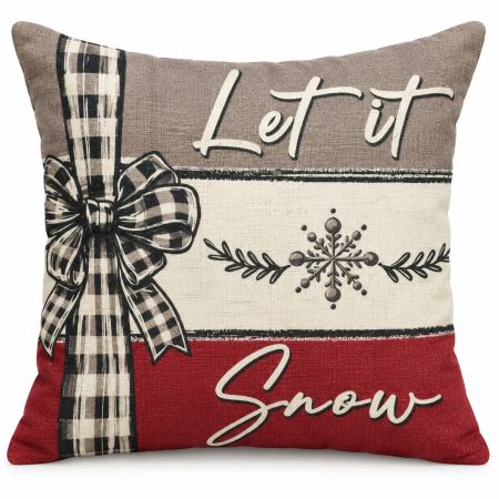 Christmas Pillow Case 45 x 45 cm - Let It Snow Design
