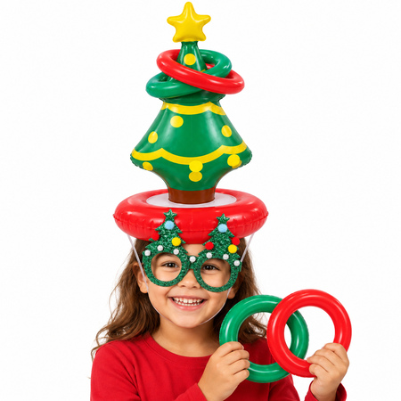 Christmas Inflatable Tree Ring Toss Game 6 Pieces, Ages 3+