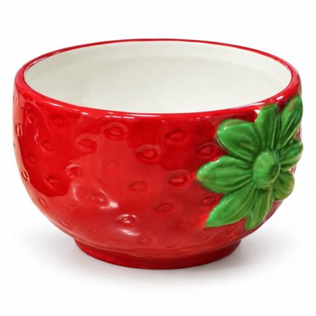 Glossy Ceramic Strawberry Bowl H. 8 x Diam. 12 cm