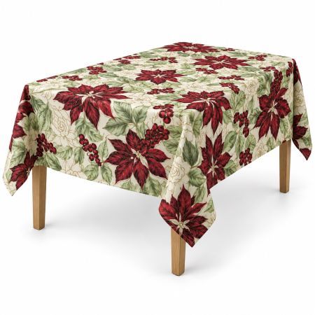 Christmas Poinsettia Tablecloth 110 x 150 cm