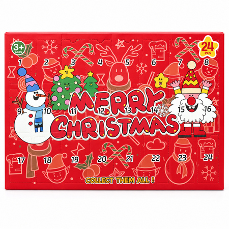 Christmas Advent Calendar with Ornaments Red 24 Pieces Age 3+ Years