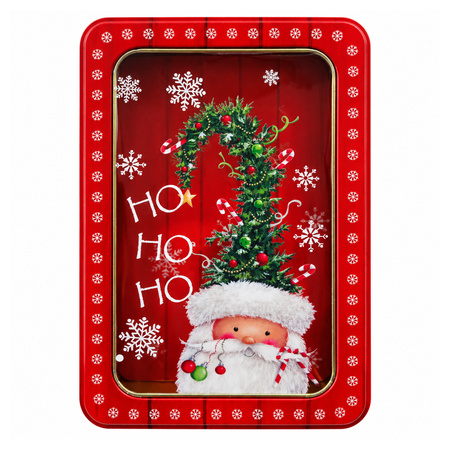 Christmas Rectangular Tin Box Ho Ho Ho Gnome 19 x 13 x 6 cm