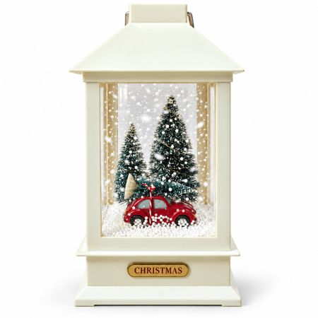 Christmas Lights Snow Lantern with Snow, Music & LED Lighting 33 x 17 x 17 cm