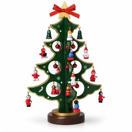 DIY Miniature Wooden Christmas Tree Decoration H. 24 cm