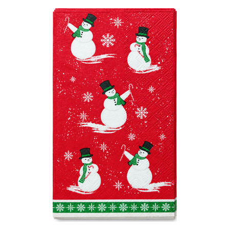 Christmas Rectangular 3-Ply Napkins - Snowmen - 32 pc - 33 x 40 cm