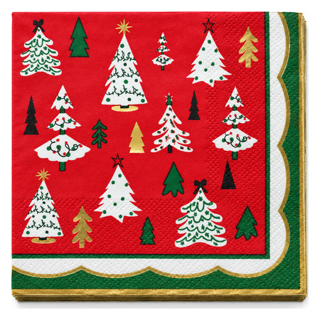 Christmas Square 3-Ply Napkins - Christmas Tree Pattern - 40 pc - 25 x 25 cm