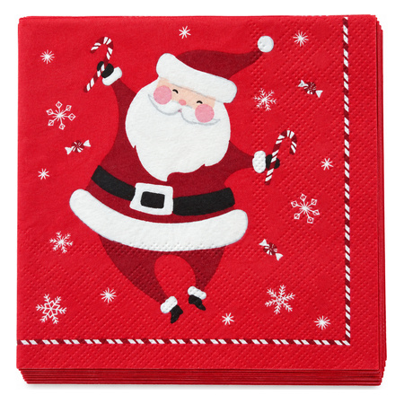 Christmas Square 3-Ply Napkins - Dancing Santa - 40 pc - 25 x 25 cm