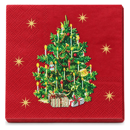Christmas Square 3-Ply Napkins - Decorated Christmas Tree - 40 pc - 25 x 25 cm