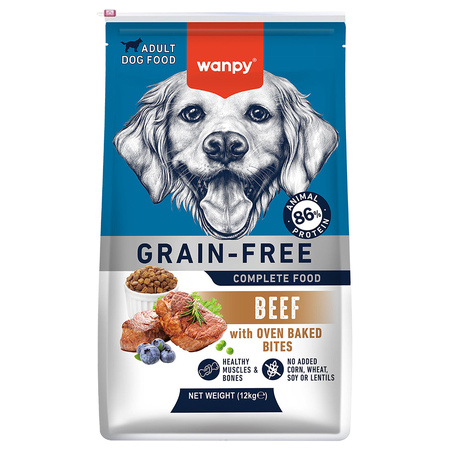 Wanpy Grain-Free Dry Food for Adult Dogs - Beef - 12 kg