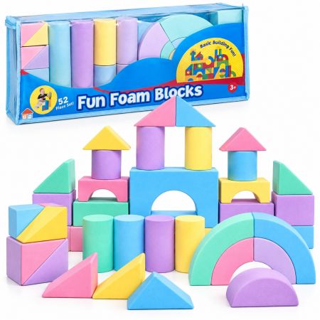 Fun Foam Soft Building Blocks Construction Set 52 Pcs 3+ Years