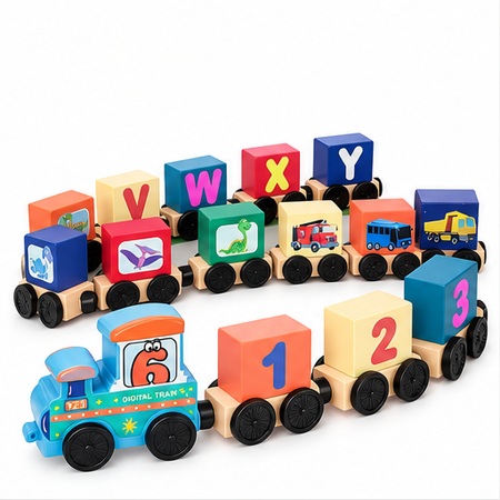 Colorful Alphabet & Number Connectable Learning Train 3+ Years