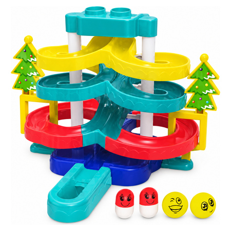 3-Tier Rolling Ball Slide Playset - 45 Pcs - 3+ Years