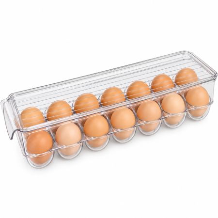Fridge Egg Storage Box With Lid 35.5 x 14 x 10 cm