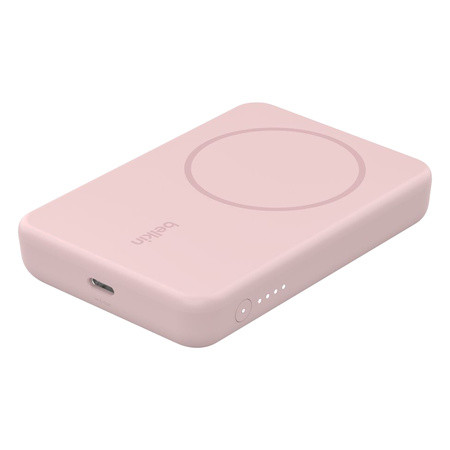 Belkin BoostCharge Magnetic Wireless Power Bank with Stand, 5000mAh, Pink  96 × 65 × 16 mm