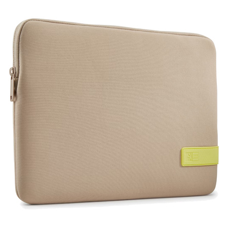 Case Logic Reflect 13-Inch MacBook Pro Memory Foam Sleeve, Plaza Taupe/ Sunny Lime  33 × 3 × 23.5 cm