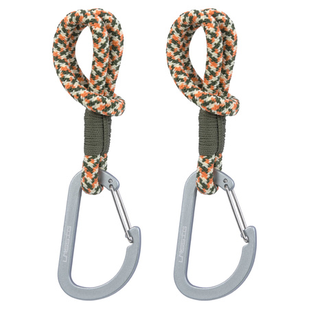 Lassig MIX Cord Stroller Hooks, Set of 2 - Olive and Red - 4 x 2.5 x 31 cm