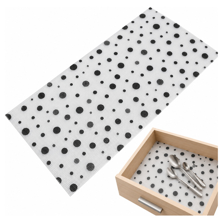 Anti-Slip Fridge, Drawer and Shelf Liner - 45 x 90 cm - Black Dots