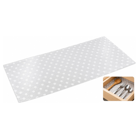 Anti-Slip Fridge, Drawer and Shelf Liner - 45 x 90 cm - White Dots
