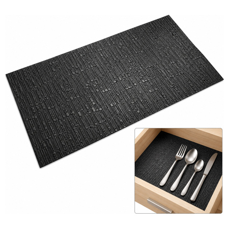 Anti-Slip Fridge, Drawer and Shelf Liner - 45 x 90 cm - Black
