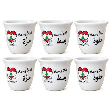 Lebanon Design Turkish Coffee Cup Set 6 Pcs