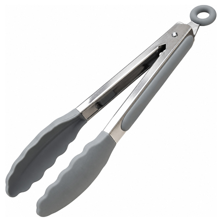 Soft-Tip Kitchen Serving Tongs - Grey