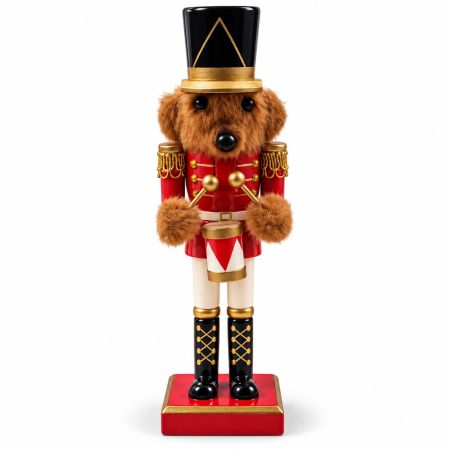 Christmas Dog Nutcracker Drummer Figurine H. 26 cm
