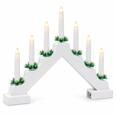 7-Led Candle Bridge Christmas Decoration White 29 x 40 cm