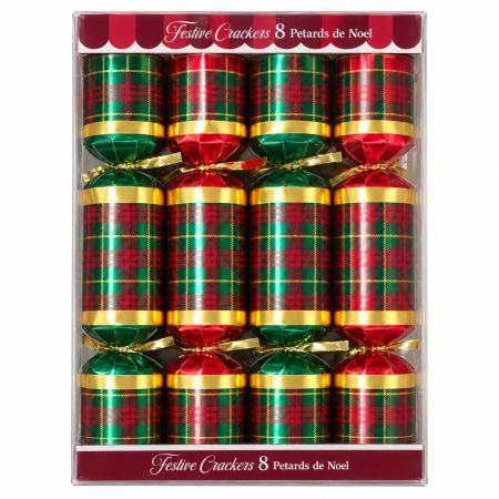 Tartan Christmas Crackers Red/Green 1 Pc