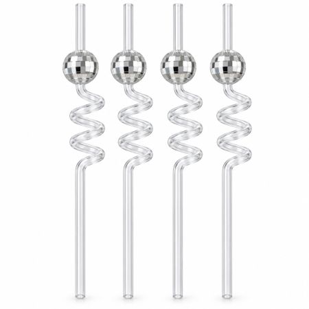 Clear Spiral Disco Ball Starws Set Of 4 Pcs