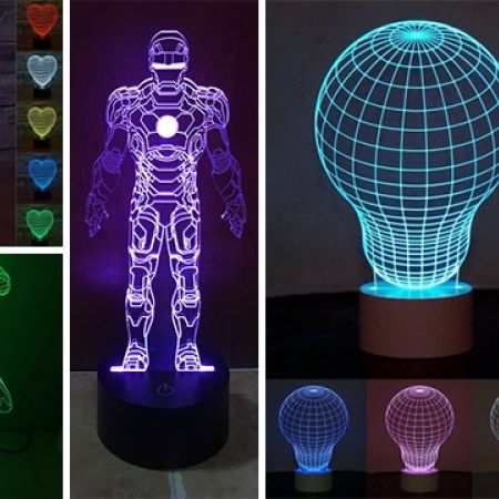 3d Heart Shaped Led Color Changing Light Table Lamp Makhsoom