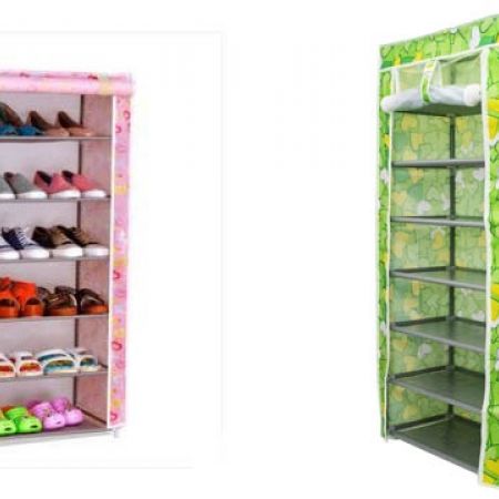 Shoe Stack Rack Flower 6-Tier Multipurpose Shoe Rack and Wardrobe - Flowers - Makhsoom