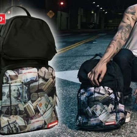 sprayground money rolled backpack