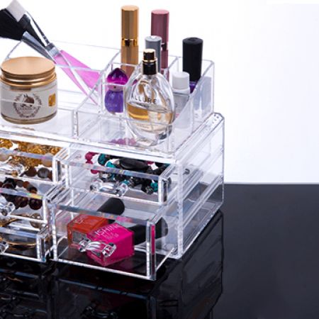 Design Acrylic Jewelry And Cosmetic Storage Display 5 Drawers Box