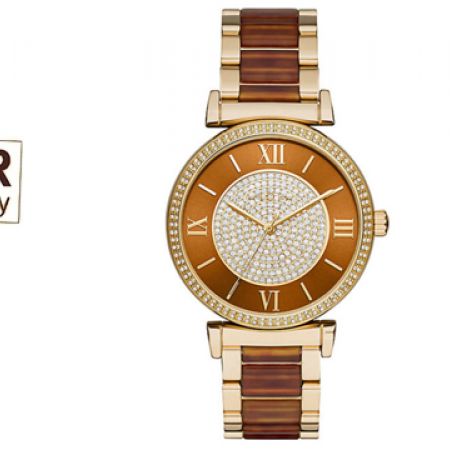 Michael Kors Catlin Crystal Set Amber Dial Gold-plated  display picture 2