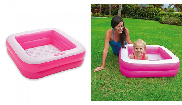 Intex Inflatable Pool Box Intex Inflatable Square Play Box Baby Pool 85 x 85 x 23 cm - Pink ...