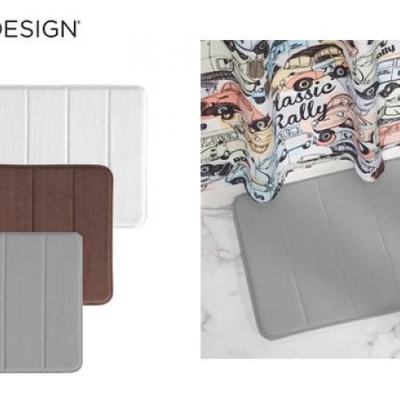 InterDesign Soft Memory Foam Non-Slip Gray Bath Mat 2 Sizes