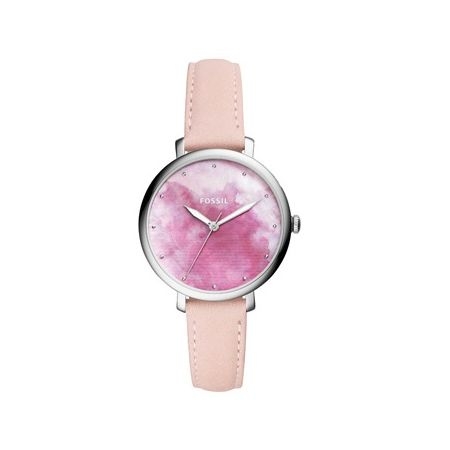 Fossil Jacqueline Three-hand Blush Leather Round Watch For  display picture 3