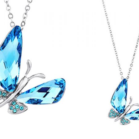 Swarovski Blue Butterfly Necklace 2025