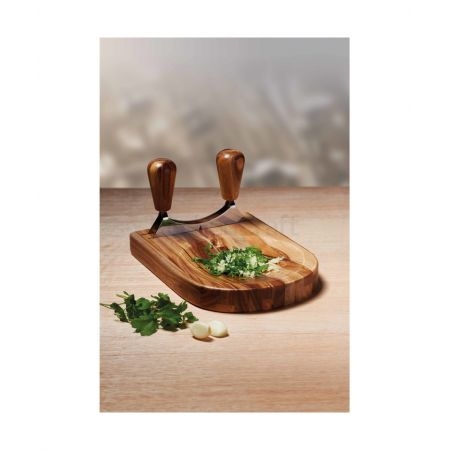 KitchenCraft Natural Elements Acacia Wood Hachoir Set 14 x 18 x 25 cm