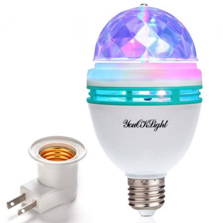 Full Color Multi Crystal Rotating Led Strobe Bulb Stage Light Rotating Led Strobe Bulb Stage Light