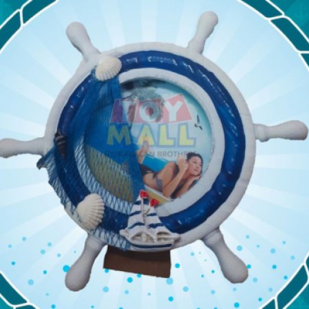 Nautical Steering Wheel Round Picture Frame With Glass ...