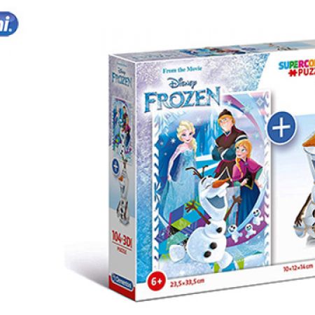 Clementoni Disney Frozen SuperColor 3D Model + Puzzle 104 Pcs - Makhsoom