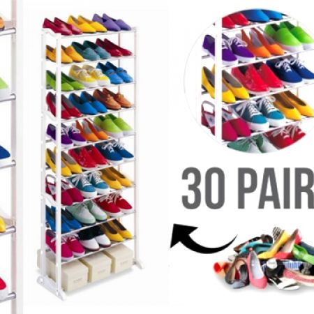 Amazing Shoe Rack Stand Holds 30 Pairs Of Shoes With 10 Layers - Makhsoom