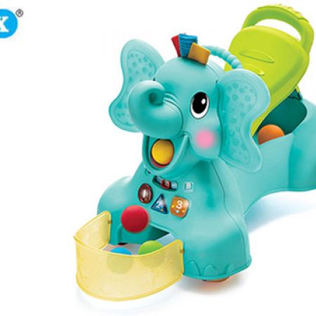 Elephant Riding Box Blue Box 3-in-1 Sit Walk & Ride Elephant - Makhsoom
