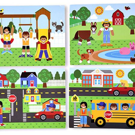 Melissa & Doug Wooden Magnetic Matching Picture Game With 119 Magnets and Scene Cards Juego de Madera, multicolor (19918