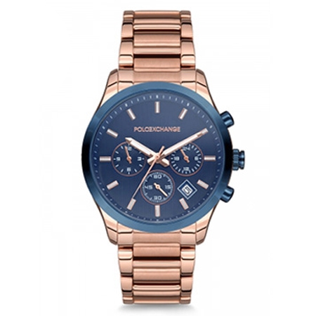 Polo Exchange PX0056-03 Stainless Steel Plated Rose Gold Round