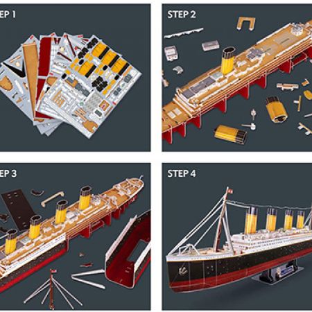 CubicFun 3D LED puzzle 266 db-os Titanic - Gyerekajándék