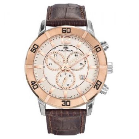 Murex MUC526-SRL-1 Swiss Made Stainless Steel Rose&Leather Leather